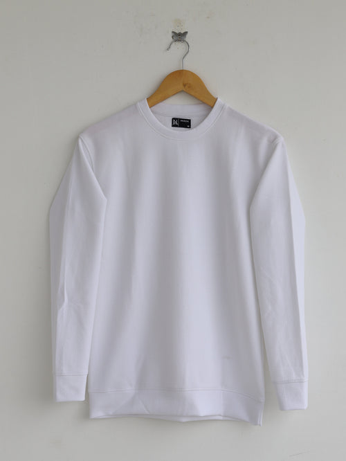 Plain Full Hand Lycra T-shirts (White)