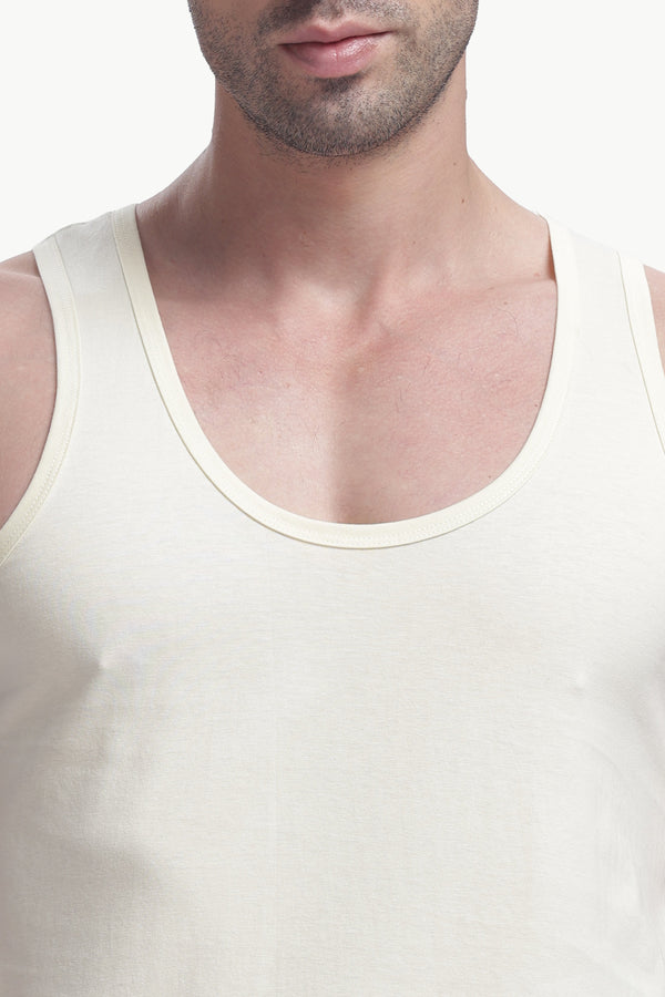 Men's plain 100% cotton vest (sandal)