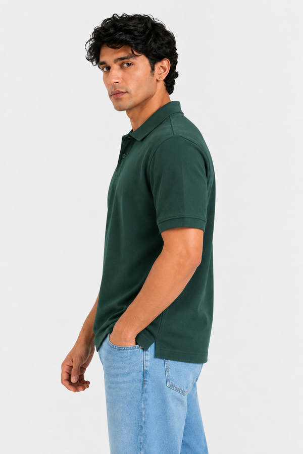 Premium Cotton Polo Collar t-shirt (Green)