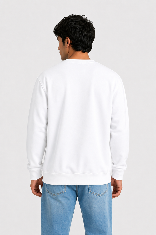 Cotton Full Sleeve Sweatshirt For Men (White)