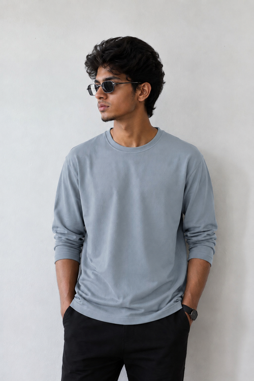 Plain Full Hand Lycra T-shirts (Lite Grey)