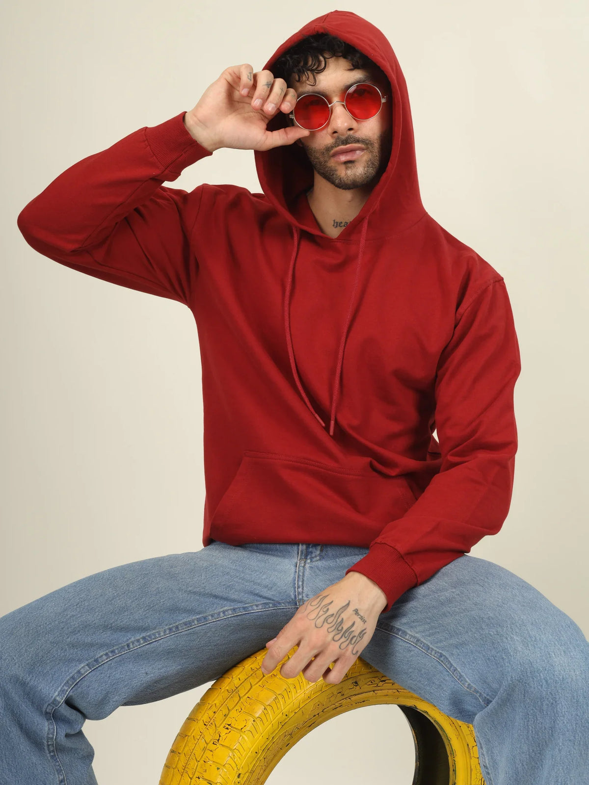 Hoodie Unisex Solid (Red)