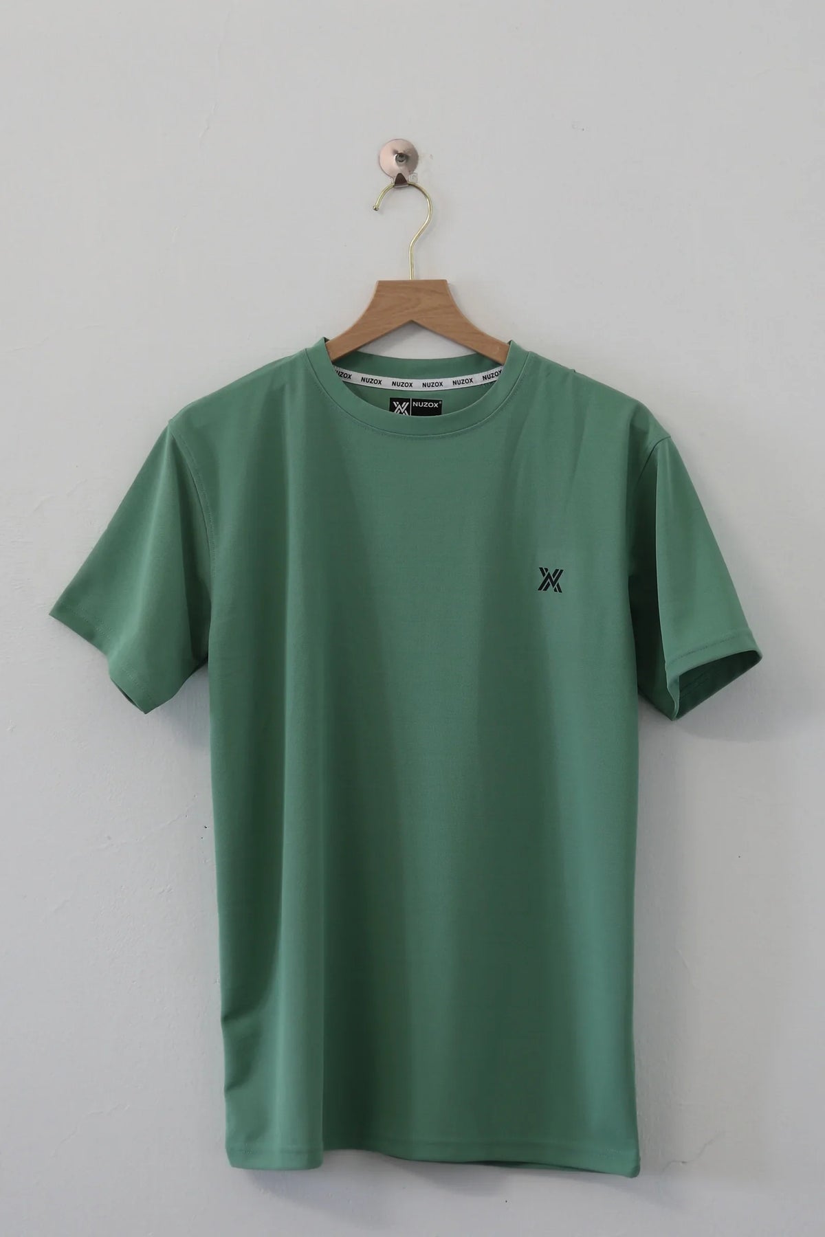 Plain Half Hand T-Shirt Lycra( Pista green)