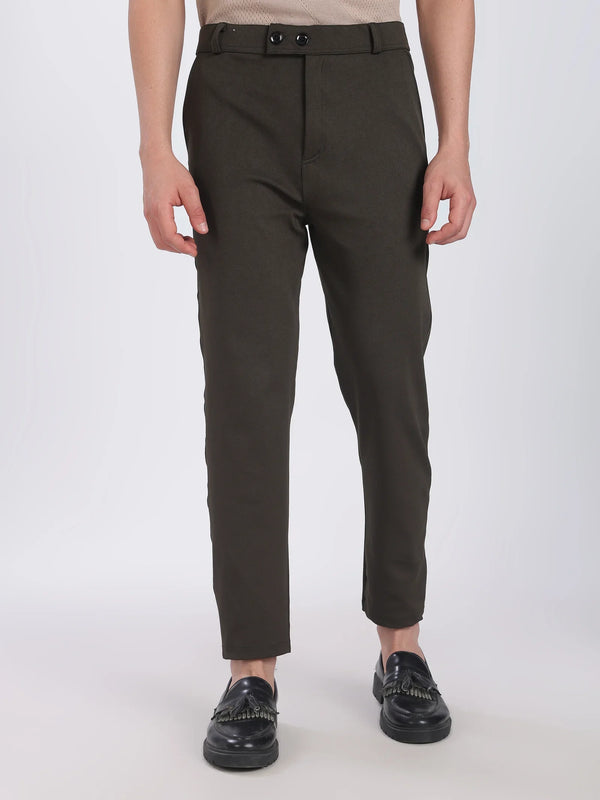 Lycra Formal Pant for Men(Olive Green)