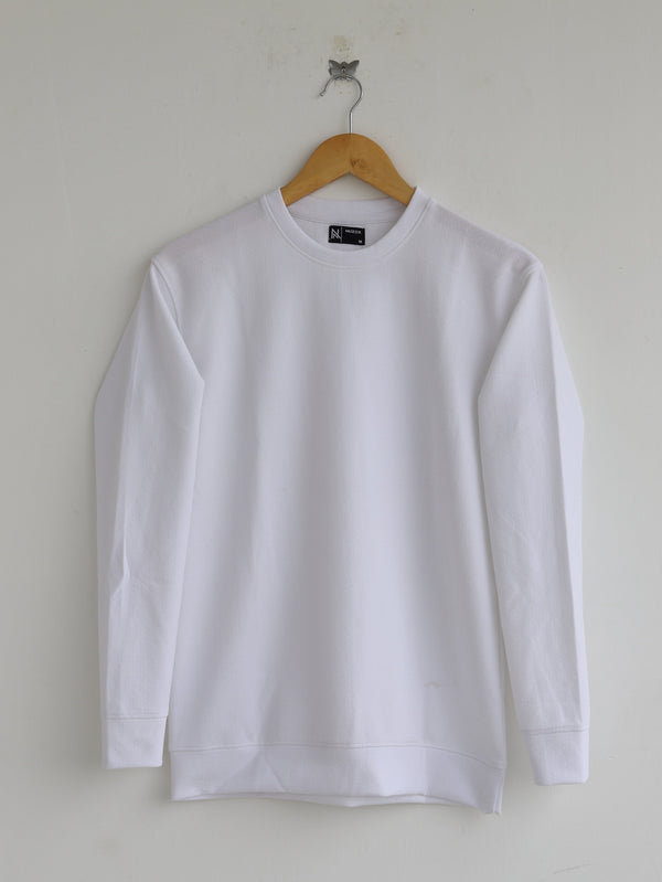 Plain Full Hand Lycra T-shirts (White)