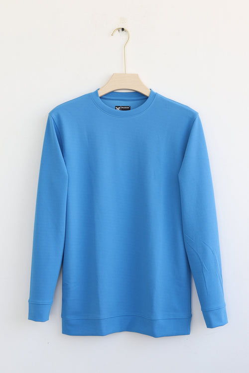 Plain Full Hand Lycra T-shirts (Blue)