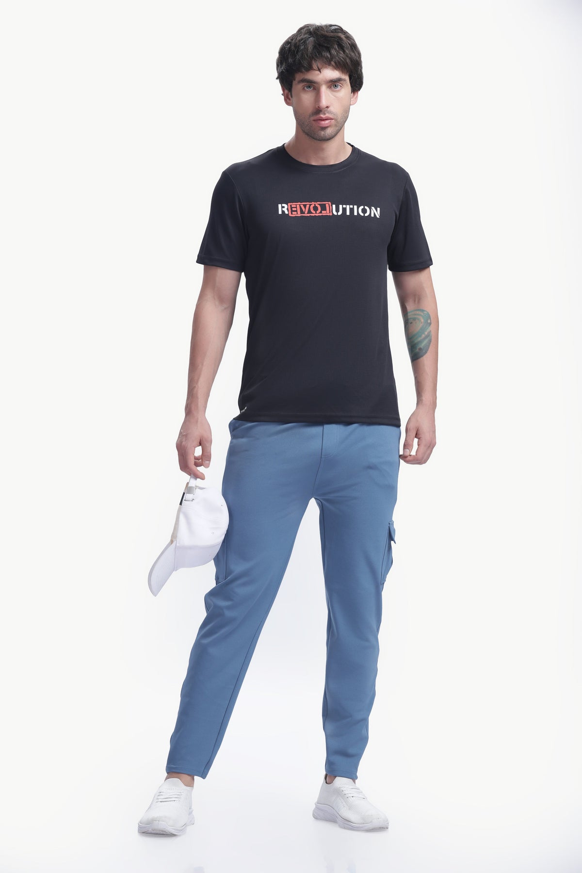 Lycra Five Pocket Cargo Pant Without cuff (Blue)
