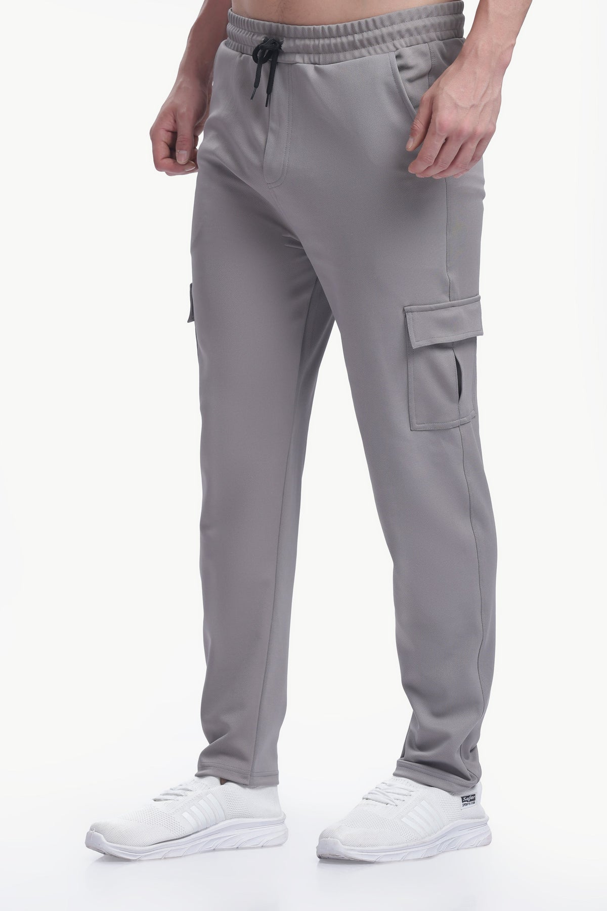 Lycra Five Pocket Cargo Pant Without Cuff (Grey)
