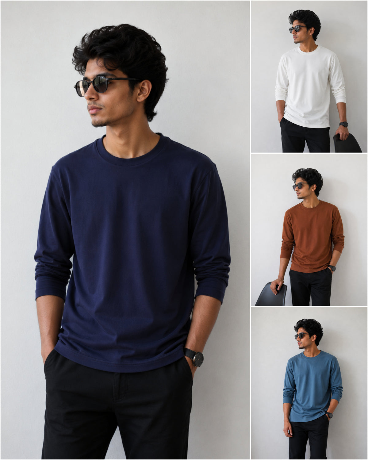 4 t-shirts combo – plain full hand lycra
