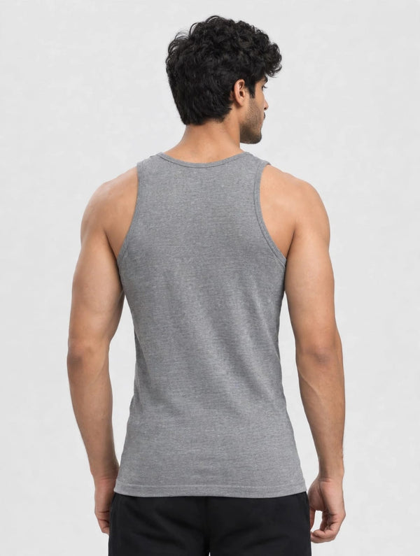 Men's plain 100% cotton vest (grey)