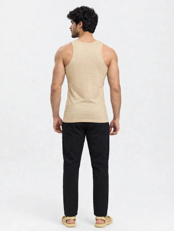 Men's plain 100% cotton vest (sandal)