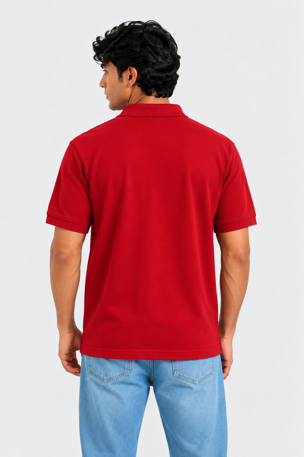 Premium Cotton Polo Collar t-shirt (Red)