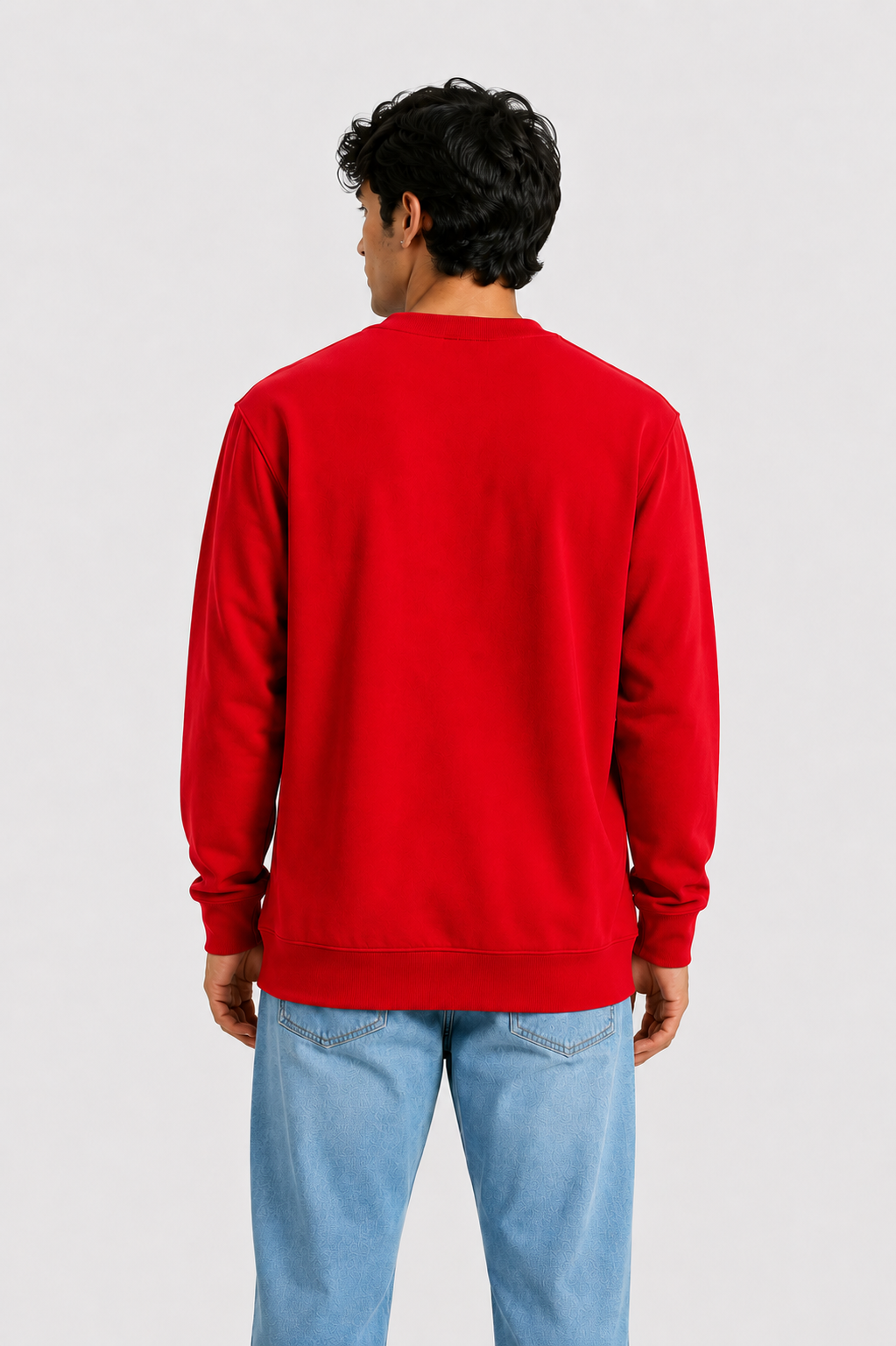 Cotton Full Sleeve Sweatshirt For Men (Red)