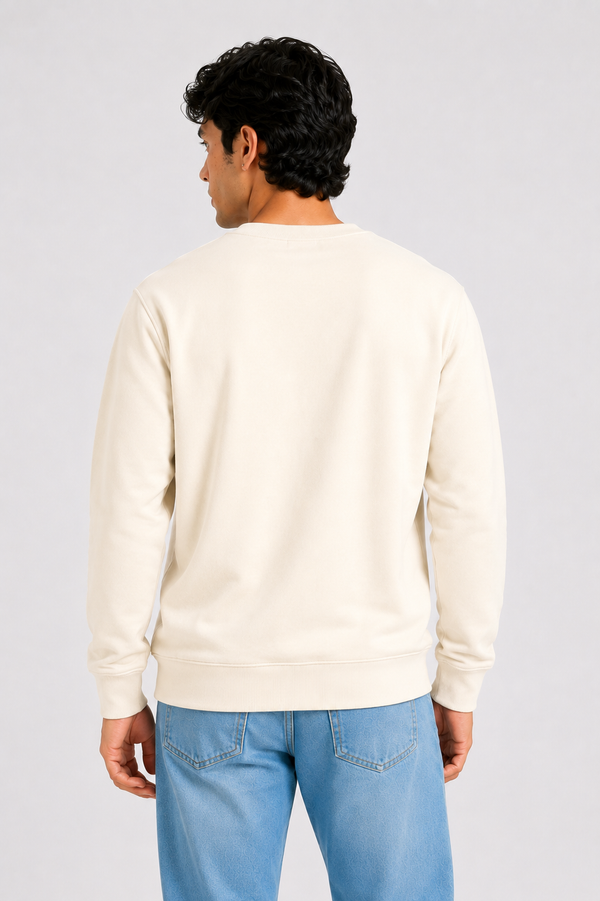 Cotton Full Sleeve Sweatshirt For Men (Cream)