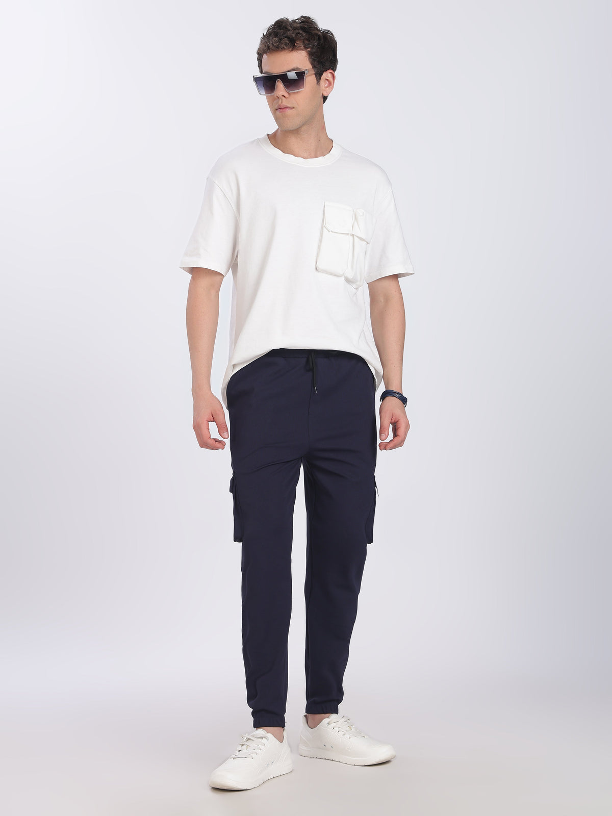 Lycra Five Pocket Cargo Pant With Cuff (Navy Blue)