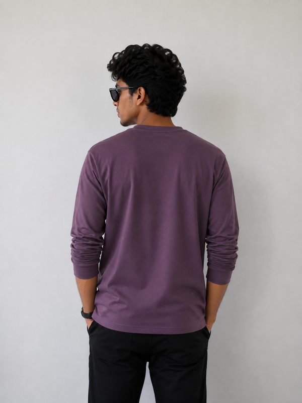Plain Full Hand Lycra T-shirts (Grape)