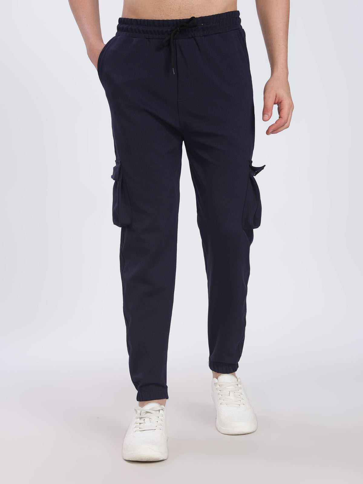 Lycra Five Pocket Cargo Pant With Cuff (Navy Blue)
