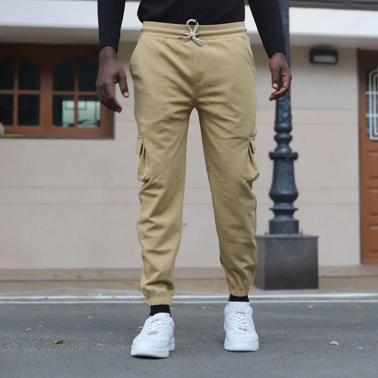 Lycra Cargo Pants With Five Pocket and Rope