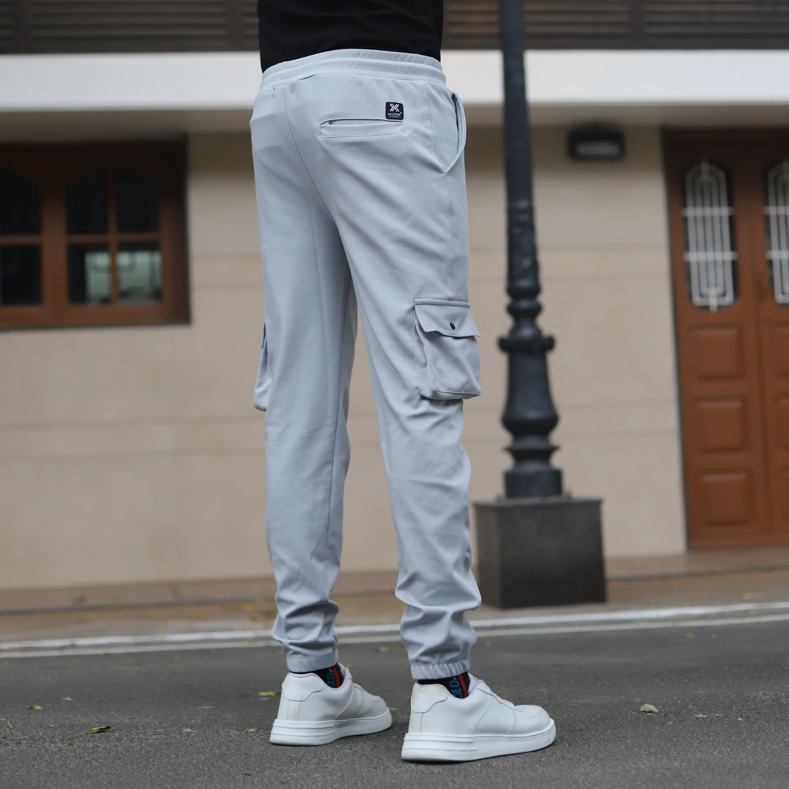 Lycra White Cargo Pants With Five Pocket and Rope